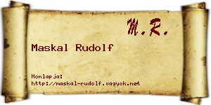 Maskal Rudolf névjegykártya
